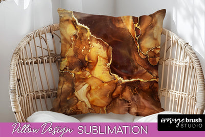 Marble Pillow Cover - Marble Texture Pillow Sublimation Sublimation OrangeBrushStudio 