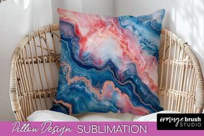 Marble Pillow Cover - Marble Texture Pillow Sublimation Sublimation OrangeBrushStudio 
