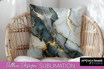 Marble Pillow Cover - Marble Texture Pillow Sublimation Sublimation OrangeBrushStudio 
