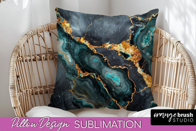 Marble Pillow Cover - Marble Texture Pillow Sublimation Sublimation OrangeBrushStudio 