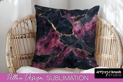 Marble Pillow Cover - Marble Texture Pillow Sublimation Sublimation OrangeBrushStudio 