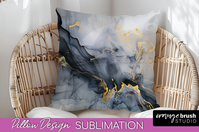 Marble Pillow Cover - Marble Texture Pillow Sublimation Sublimation OrangeBrushStudio 