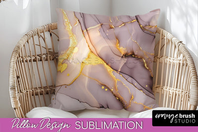 Marble Pillow Cover - Marble Texture Pillow Sublimation Sublimation OrangeBrushStudio 