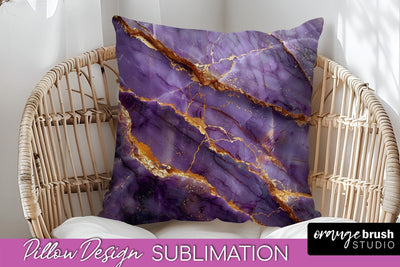 Marble Pillow Cover - Marble Texture Pillow Sublimation Sublimation OrangeBrushStudio 