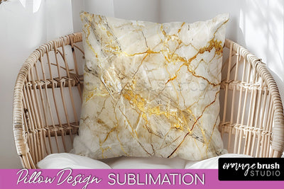 Marble Pillow Cover - Marble Texture Pillow Sublimation Sublimation OrangeBrushStudio 
