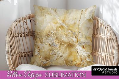 Marble Pillow Cover - Marble Texture Pillow Sublimation Sublimation OrangeBrushStudio 