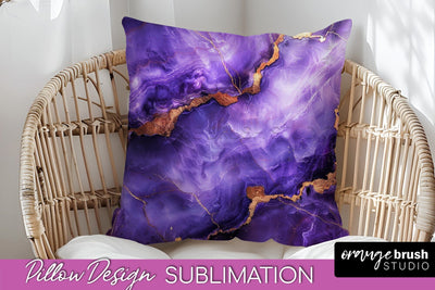 Marble Pillow Cover - Marble Texture Pillow Sublimation Sublimation OrangeBrushStudio 