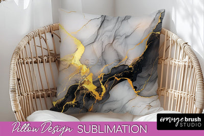 Marble Pillow Cover - Marble Texture Pillow Sublimation Sublimation OrangeBrushStudio 