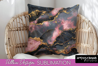 Marble Pillow Cover - Marble Texture Pillow Sublimation Sublimation OrangeBrushStudio 