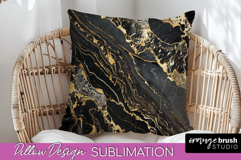 Marble Pillow Cover - Marble Texture Pillow Sublimation Sublimation OrangeBrushStudio 