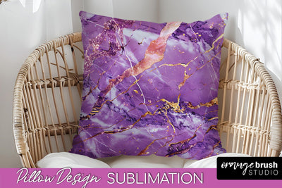 Marble Pillow Cover - Marble Texture Pillow Sublimation Sublimation OrangeBrushStudio 