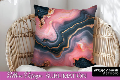 Marble Pillow Cover - Marble Texture Pillow Sublimation Sublimation OrangeBrushStudio 