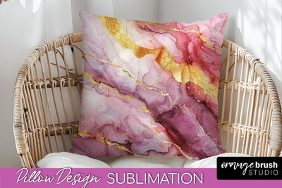 Marble Pillow Cover - Marble Texture Pillow Sublimation Sublimation OrangeBrushStudio 