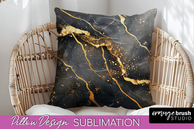 Marble Pillow Cover - Marble Texture Pillow Sublimation Sublimation OrangeBrushStudio 