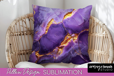 Marble Pillow Cover - Marble Texture Pillow Sublimation Sublimation OrangeBrushStudio 
