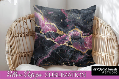 Marble Pillow Cover - Marble Texture Pillow Sublimation Sublimation OrangeBrushStudio 