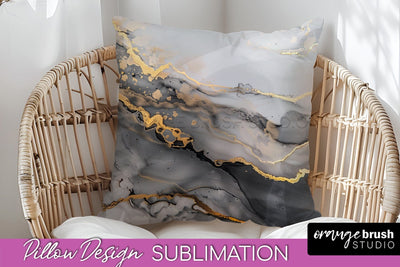 Marble Pillow Cover - Marble Texture Pillow Sublimation Sublimation OrangeBrushStudio 