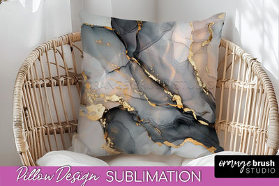 Marble Pillow Cover - Marble Texture Pillow Sublimation Sublimation OrangeBrushStudio 