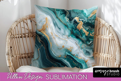 Marble Pillow Cover - Marble Texture Pillow Sublimation Sublimation OrangeBrushStudio 