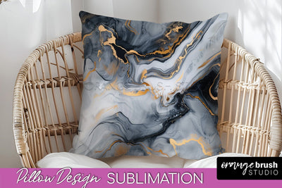 Marble Pillow Cover - Marble Texture Pillow Sublimation Sublimation OrangeBrushStudio 