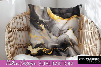 Marble Pillow Cover - Marble Texture Pillow Sublimation Sublimation OrangeBrushStudio 
