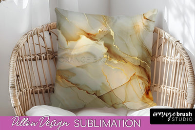 Marble Pillow Cover - Marble Texture Pillow Sublimation Sublimation OrangeBrushStudio 