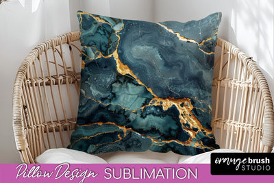 Marble Pillow Cover - Marble Texture Pillow Sublimation Sublimation OrangeBrushStudio 