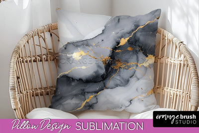 Marble Pillow Cover - Marble Texture Pillow Sublimation Sublimation OrangeBrushStudio 