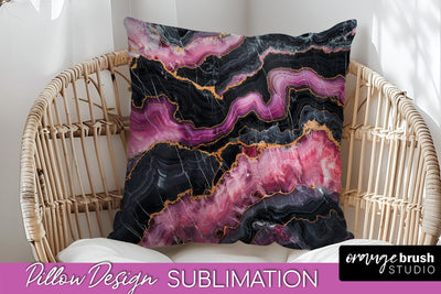Marble Pillow Cover - Marble Texture Pillow Sublimation Sublimation OrangeBrushStudio 