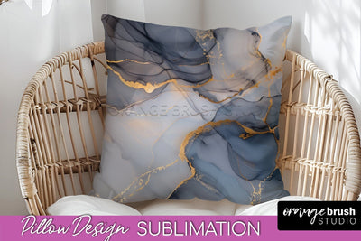 Marble Pillow Cover - Marble Texture Pillow Sublimation Sublimation OrangeBrushStudio 