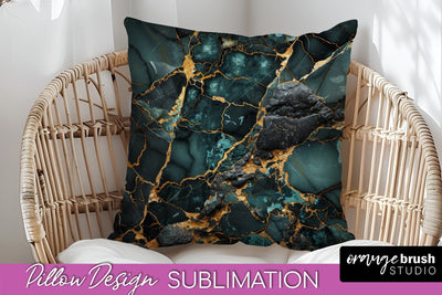 Marble Pillow Cover - Marble Texture Pillow Sublimation Sublimation OrangeBrushStudio 