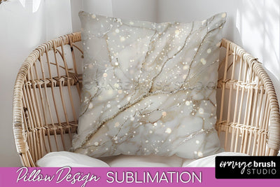 Marble Pillow Cover - Marble Texture Pillow Sublimation Sublimation OrangeBrushStudio 