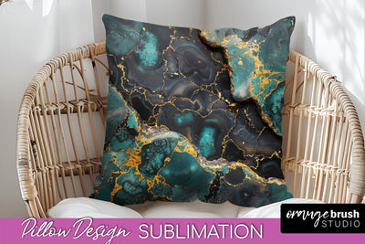 Marble Pillow Cover - Marble Texture Pillow Sublimation Sublimation OrangeBrushStudio 