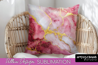Marble Pillow Cover - Marble Texture Pillow Sublimation Sublimation OrangeBrushStudio 