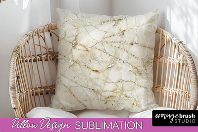 Marble Pillow Cover - Marble Texture Pillow Sublimation Sublimation OrangeBrushStudio 