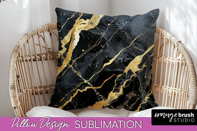 Marble Pillow Cover - Marble Texture Pillow Sublimation Sublimation OrangeBrushStudio 