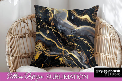 Marble Pillow Cover - Marble Texture Pillow Sublimation Sublimation OrangeBrushStudio 