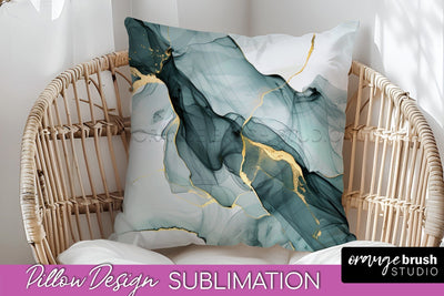 Marble Pillow Cover - Marble Texture Pillow Sublimation Sublimation OrangeBrushStudio 