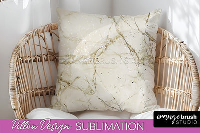 Marble Pillow Cover - Marble Texture Pillow Sublimation Sublimation OrangeBrushStudio 