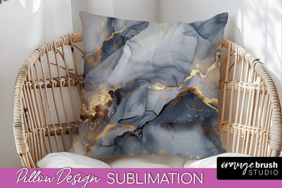 Marble Pillow Cover - Marble Texture Pillow Sublimation Sublimation OrangeBrushStudio 