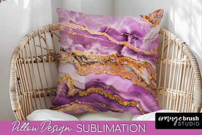 Marble Pillow Cover - Marble Texture Pillow Sublimation Sublimation OrangeBrushStudio 