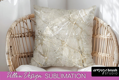 Marble Pillow Cover - Marble Texture Pillow Sublimation Sublimation OrangeBrushStudio 