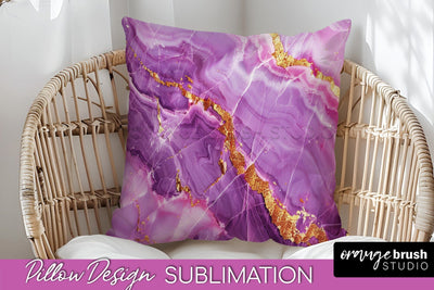 Marble Pillow Cover - Marble Texture Pillow Sublimation Sublimation OrangeBrushStudio 