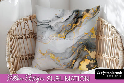 Marble Pillow Cover - Marble Texture Pillow Sublimation Sublimation OrangeBrushStudio 