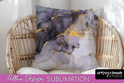 Marble Pillow Cover - Marble Texture Pillow Sublimation Sublimation OrangeBrushStudio 