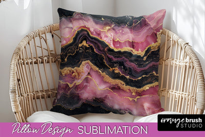 Marble Pillow Cover - Marble Texture Pillow Sublimation Sublimation OrangeBrushStudio 