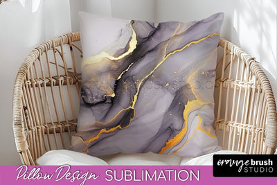 Marble Pillow Cover - Marble Texture Pillow Sublimation Sublimation OrangeBrushStudio 
