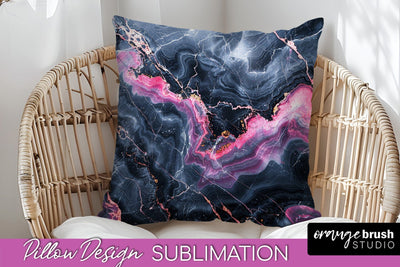 Marble Pillow Cover - Marble Texture Pillow Sublimation Sublimation OrangeBrushStudio 