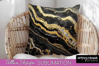 Marble Pillow Cover - Marble Texture Pillow Sublimation Sublimation OrangeBrushStudio 