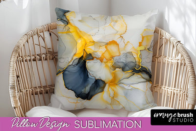 Marble Pillow Cover - Marble Texture Pillow Sublimation Sublimation OrangeBrushStudio 